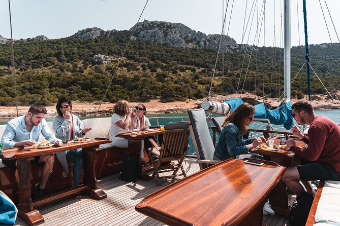 All Day Cruise -3 Islands to Agistri,Moni, Aegina with lunch and drinks included - Moni (or Metopi) Anchoring: Swimming, Snorkeling, and Onboard Lunch