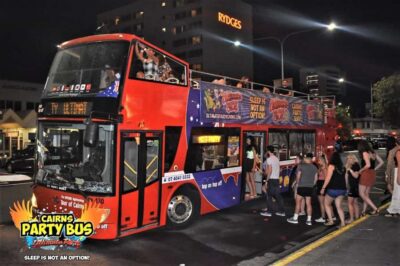 Cairns: Ultimate Party Bus with drinks included - The Pier Bar meetup and the start-of-night energy