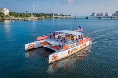 Flamingle Happy Hour Cruise - Getting on Hakuna Matata: comfort, shade, and quick check-in