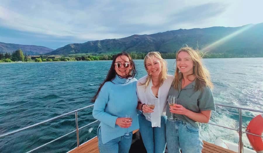 Lake Wanaka Happy Hour Cruise - Finding the White Catamaran Dual Image at the Old Jetty