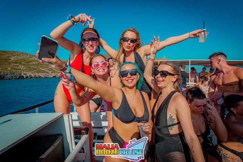 Malia: Booze Cruise Boat Party with Live Dj - Lunch on the water and what drinks usually cost