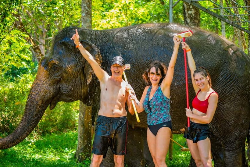 Phuket: Happy Hour Feed and Rain Shower with Elephant - A happy hour that’s really about care (not a stunt)